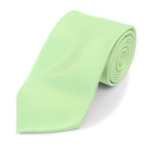 UMO LORENZO 2Piece Lime Green Solid Necktie And Matching Hanky Set - Picture 2 of 11